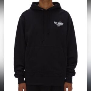Helmut Lang Black Skewed Hooded Sweatshirt M Hoodie